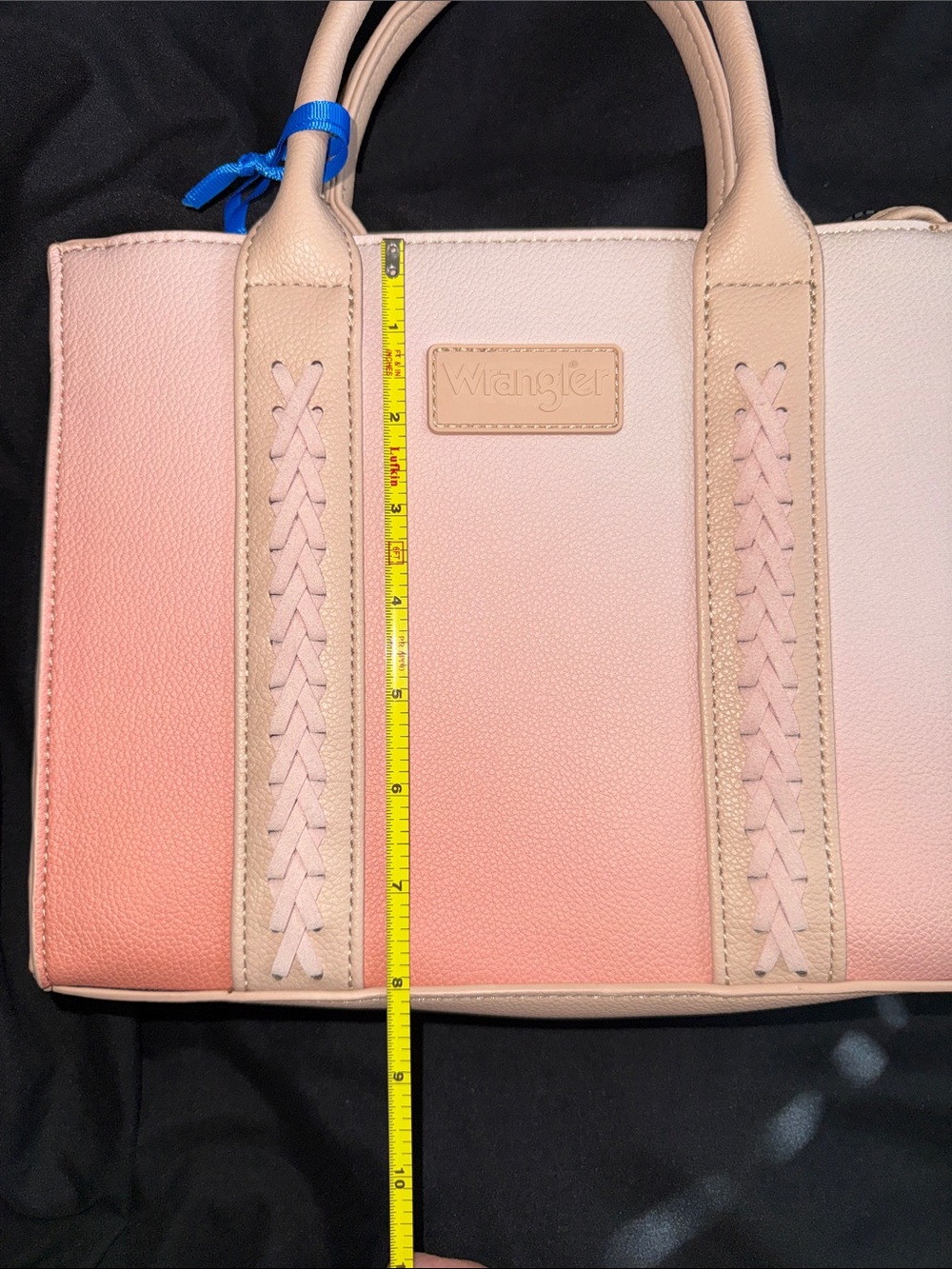 Wrangler Pink/Orange Ombre Tote Bag with Braided Detail